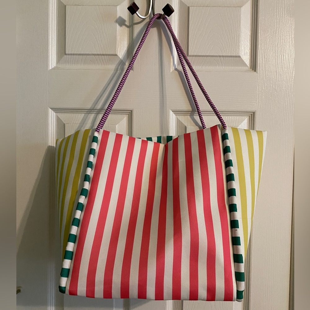 Shiraleah Spiaggia Tote, Green, Pink, Yellow & White